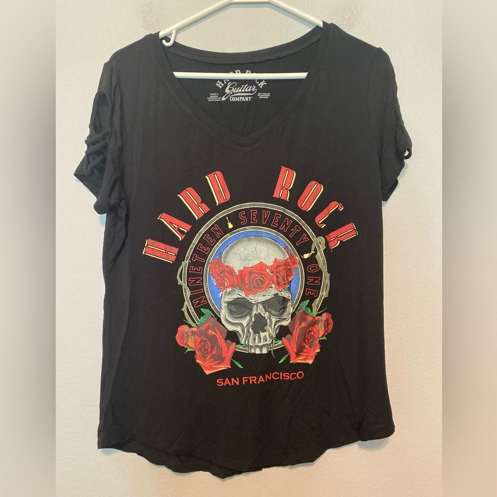 Hard Rock Guitar Company V-Neck Tee Women’s Medium San Francisco